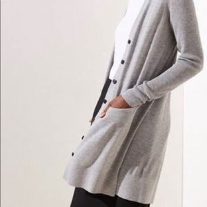 NWT Loft longline button sweater w/pockets SZ XL